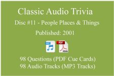 Classic Game Show Mania Audio Trivia - Disc 11 - People Places & Things - Released 2001