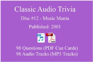 Game Show Mania ⇢ Classic Game Show Mania Audio Trivia - Disc 12 - Music Mania - Released 2001 ⇢ AT-CLASSIC-12