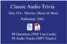 Classic Game Show Mania Audio Trivia - Disc 14 - Movies, Music & More - Released 2002