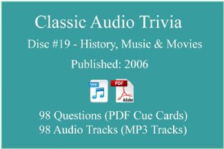 Game Show Mania ⇢ Classic Game Show Mania Audio Trivia - Disc 19 - History, Music & Movies - Released 2006 ⇢ AT-CLASSIC-19