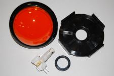Large Orange Replacement Hit Button w/ LED Wedge Bulb For Game Show Systems